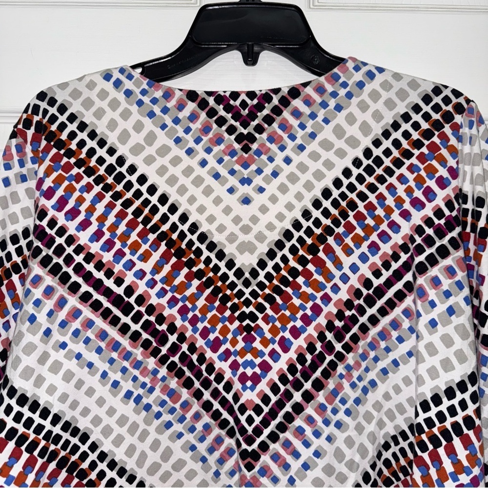 Alfred Dunner Red and Black 3/4 Sleeve Blouse - Picture 10 of 11